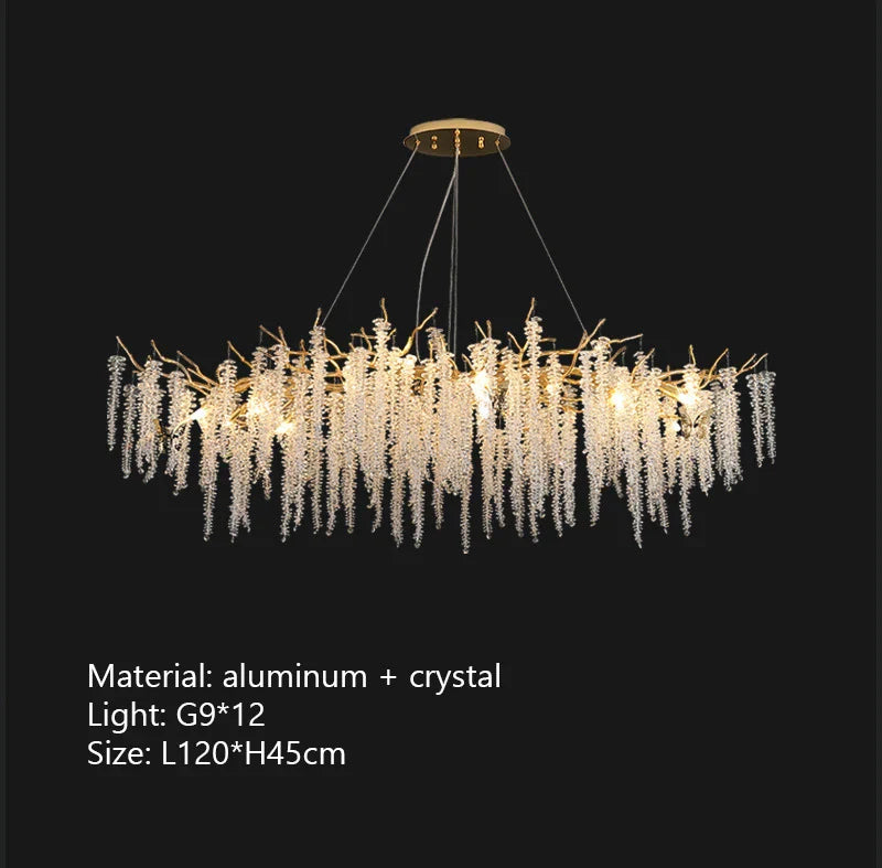 Afralia™ Luxury Crystal Ceiling Chandelier Living Room Dining Room Decoration