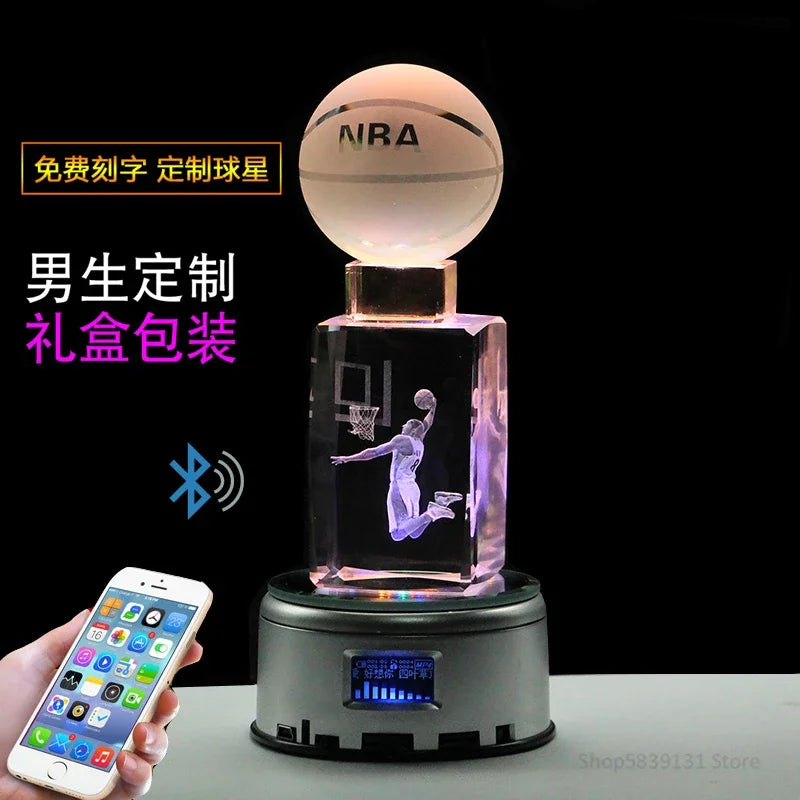 Afralia™ Crystal Lights Basketball Table Lamp for Bed Room Decor