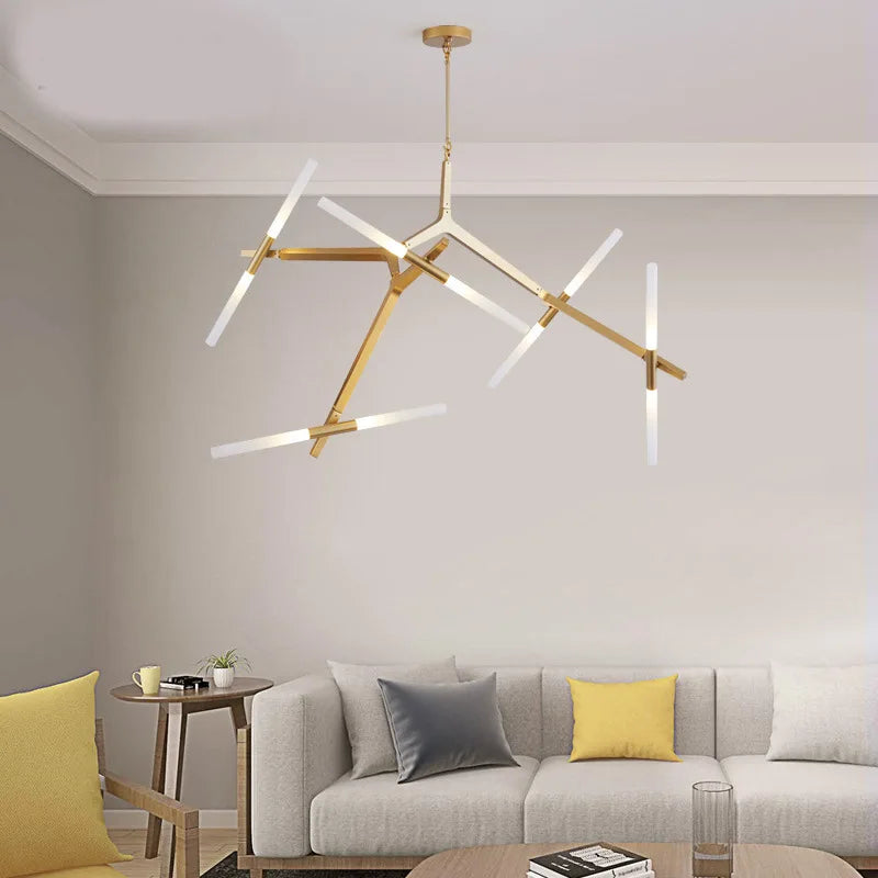 Afralia™ LED Chandelier: Modern Gold Black Ceiling Pendant for Kitchen Dining Living Bedroom