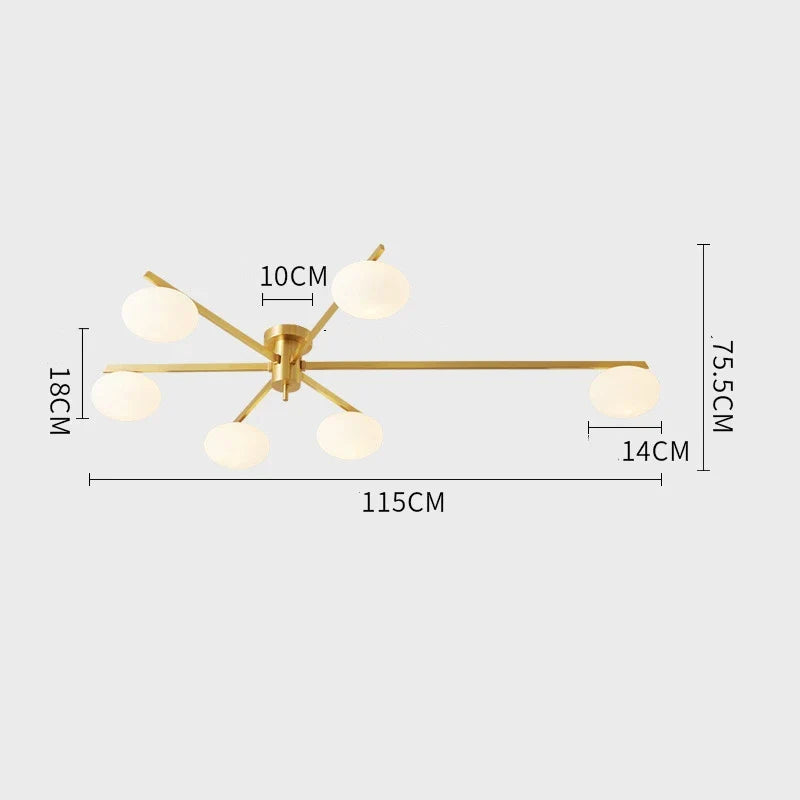 Afralia™ Brass Glass Ceiling Lamp, G9 Bulb Suspension Light for Bedroom, Living Room