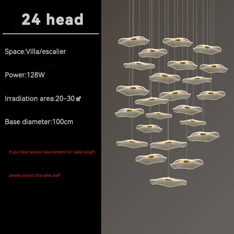 Afralia™ Revolving Stair Chandelier: Modern Luxury for Living Room and Lobby