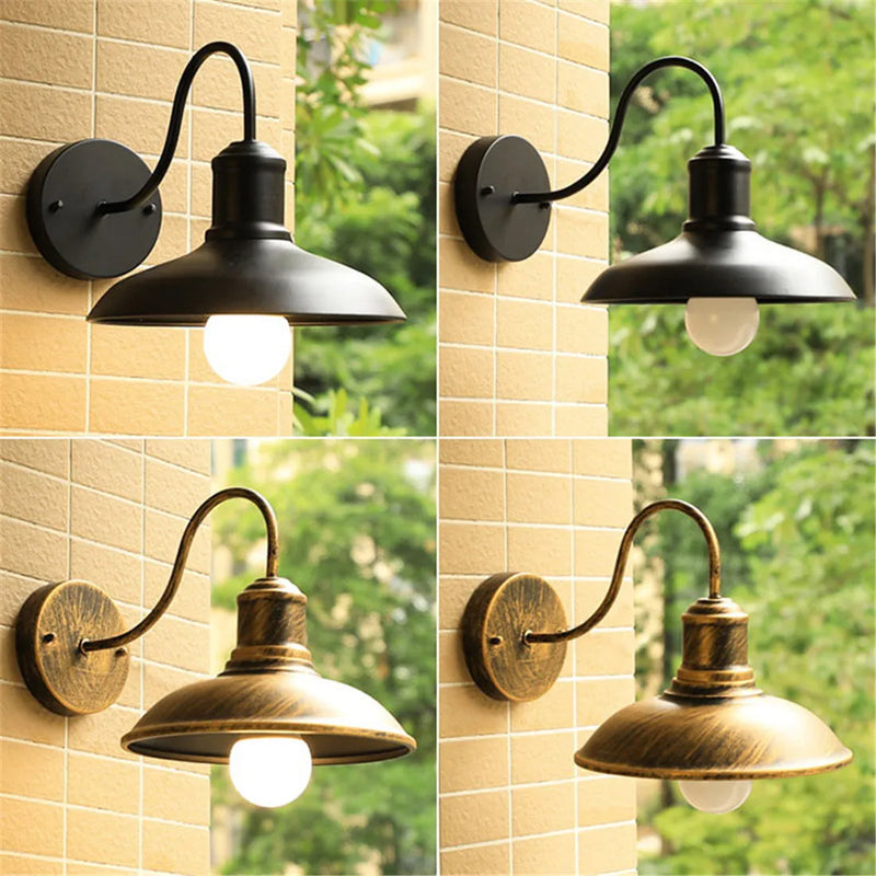 Afralia™ Black Rustic Gooseneck Outdoor Barn Light Fixture for Patio/Garage/Bathroom