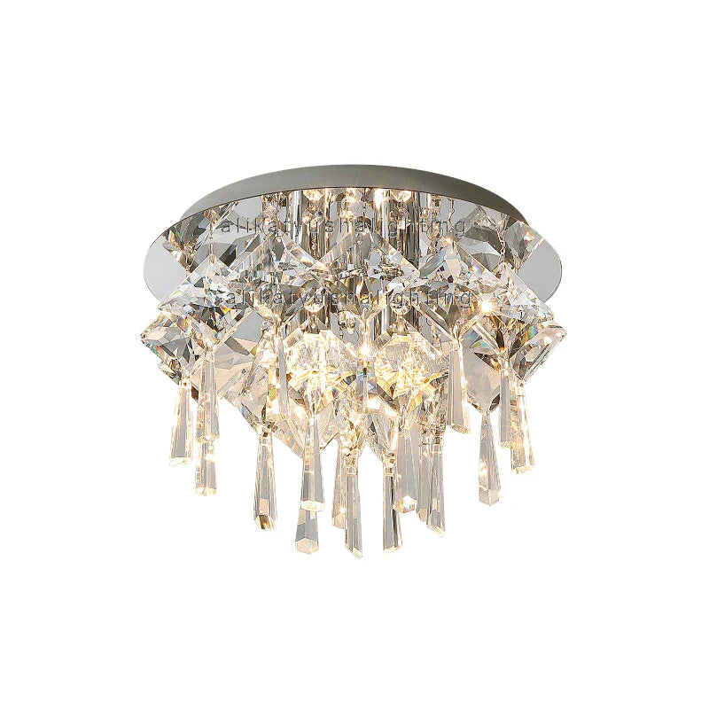Afralia™ Crystal Luxury Chandelier: Dimmable LED Round Ceiling Light for Bedroom Living Room