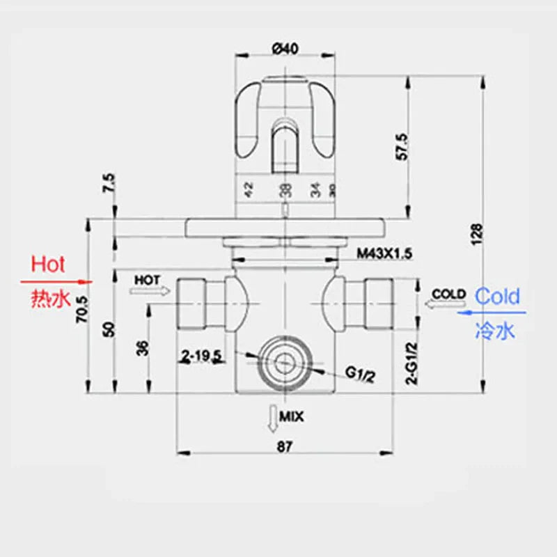 Afralia™ Thermostatic Brass Kitchen & Bathroom Mixing Valve Faucet for Cold and Hot Water