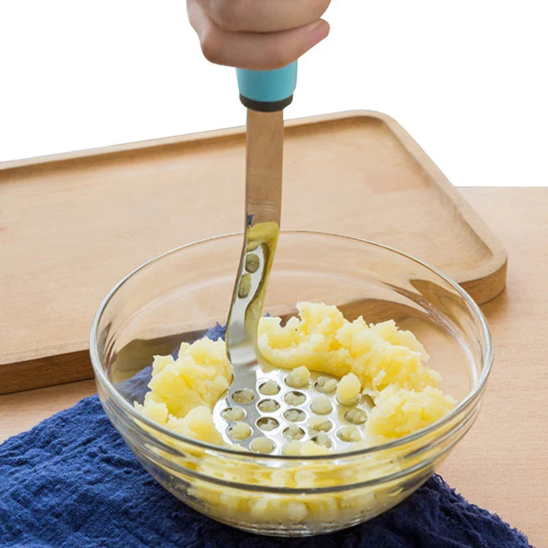 Afralia™ Stainless Steel Kitchen Food Crusher Masher Garlic Grinder for Cooking