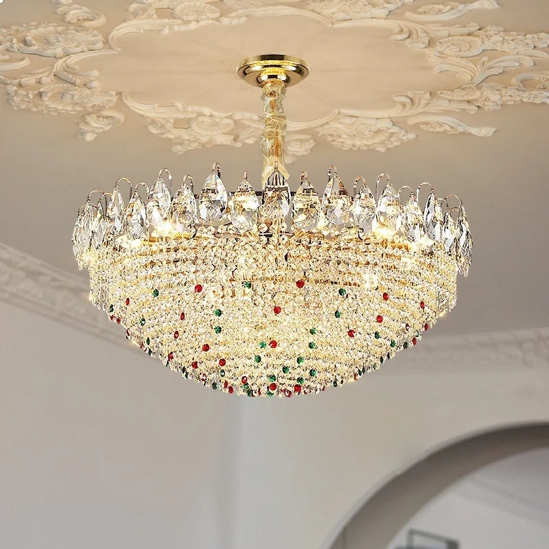 Afralia™ French Crystal Chandelier Creamy Style Modern Living Room Lighting