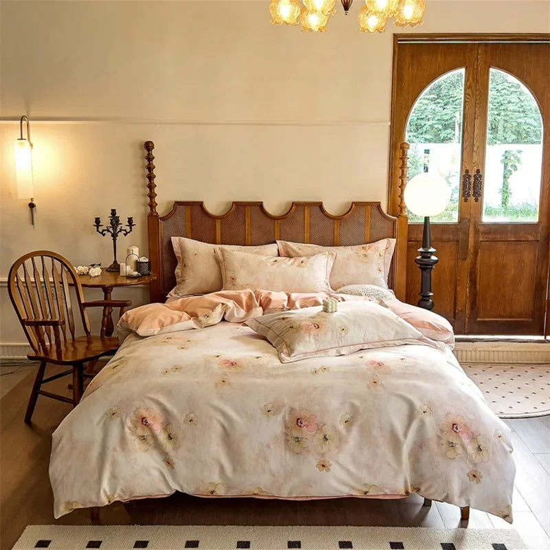 Afralia™ Cotton Bedding Set Queen King Size Sheet Pillowcase Blanket Cover