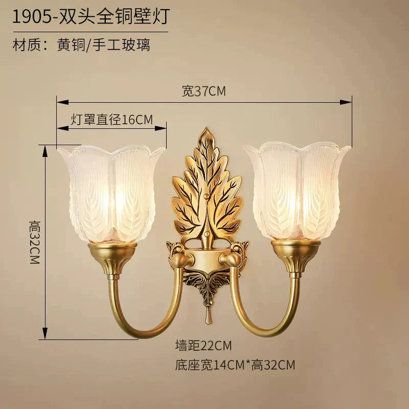 Afralia™ Brass Wall Lamp | Retro LED for Living Room Bedroom Study Hotel Hallway