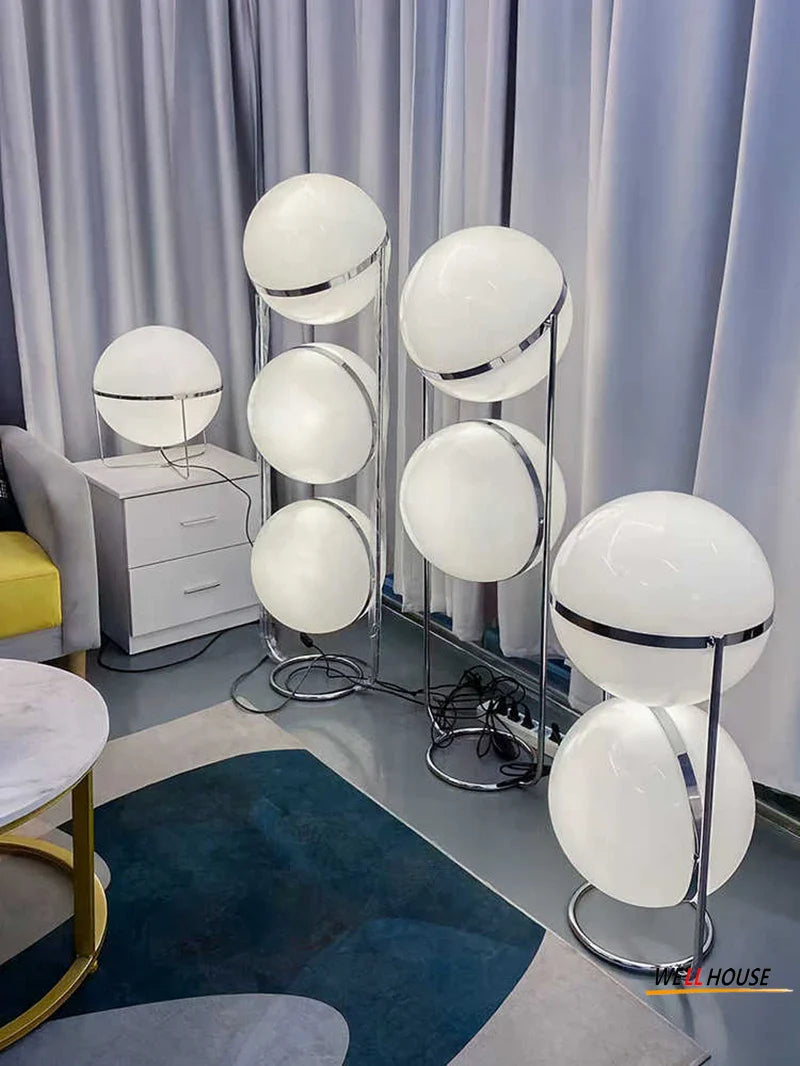 Afralia™ Silver Metal Floor Lamp - Modern Nordic Living Room Decor