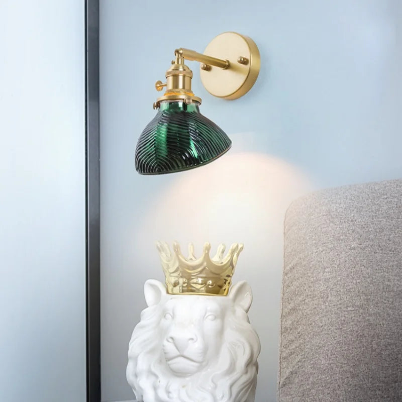 Afralia™ Nordic Glass LED Wall Sconce with Pull Chain Switch for Bedroom and Living Room
