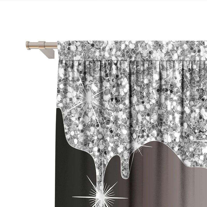 Afralia™ Solid Diamond Rod Pocket Curtains for Home Decoration