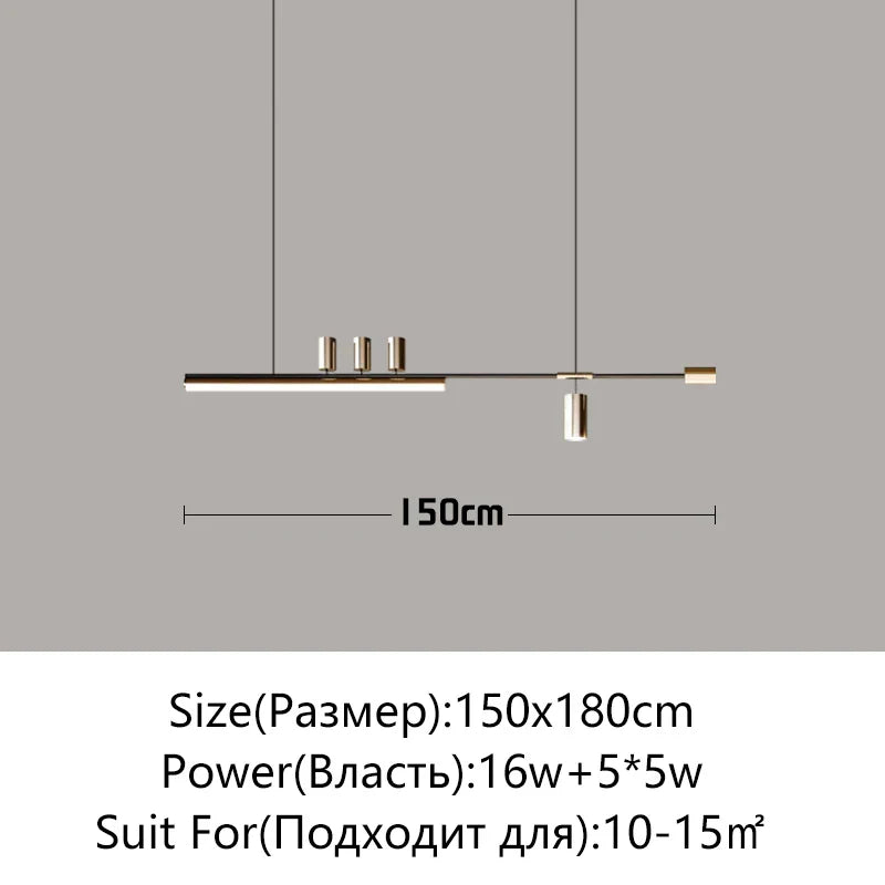 Afralia™ Modern Minimalist LED Ceiling Chandelier for Dining Table Home Indoor Lighting