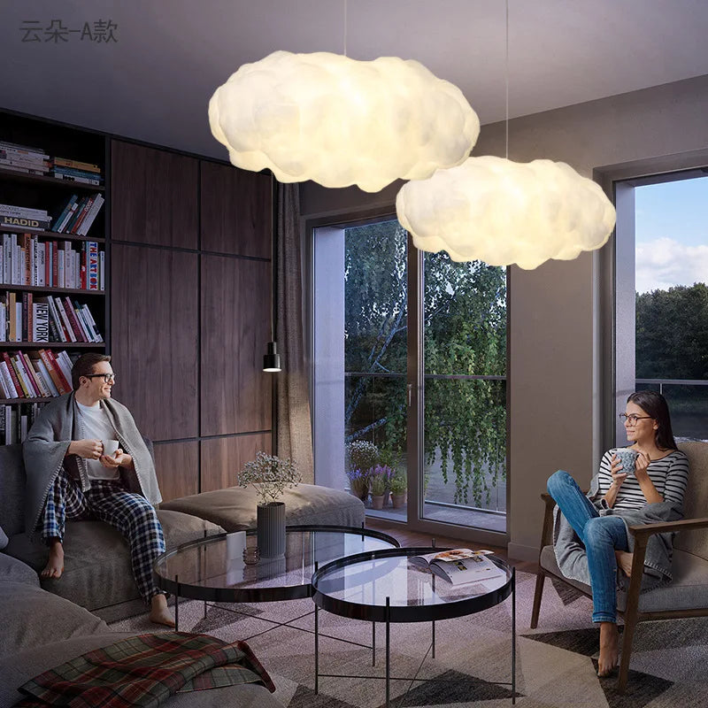 Afralia™ White Cloud LED Pendant Light for Home, Restaurant, Hotel - Nordic Style