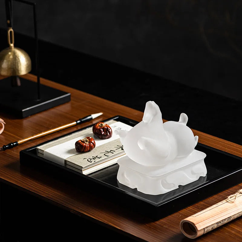 Afralia™ Resin Matte Horse Sculpture, Chinese Retro Style Home Decor Accessory