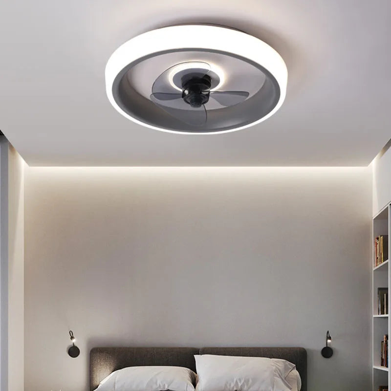 Afralia™ 50CM Ceiling Fan Light with Invisible Blades, Silent Operation for Bedroom, Living Room