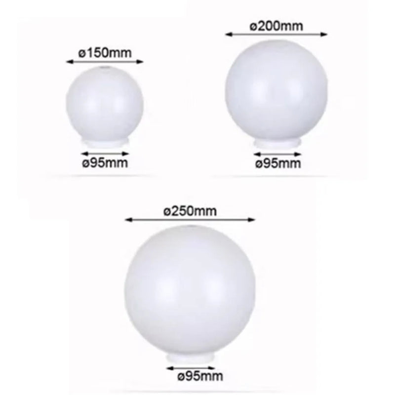 Afralia™ White Acrylic Twist Lock Neck Lamp Post Globe Cover for Outdoor Lighting