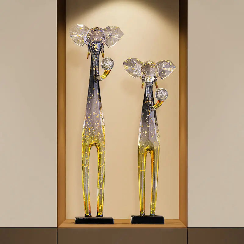 Afralia™ Elephant Floor Decoration Sculpture Living Room TV Cabinet Ornament Figurine