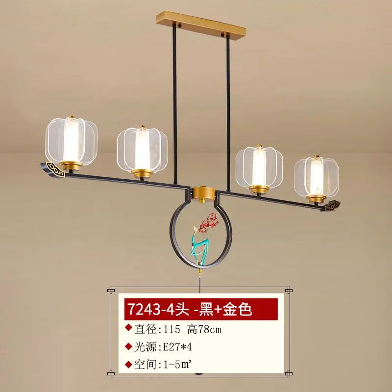 Afralia™ Deer Enamel Pendant Light | Chinese Style Zen Design for Home Decor