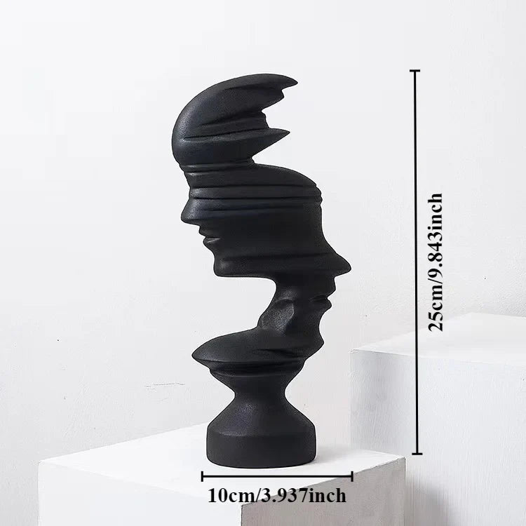 Afralia™ Abstract Human Face Sculpture for Nordic Style Home Decor & Office Handicraft Gift