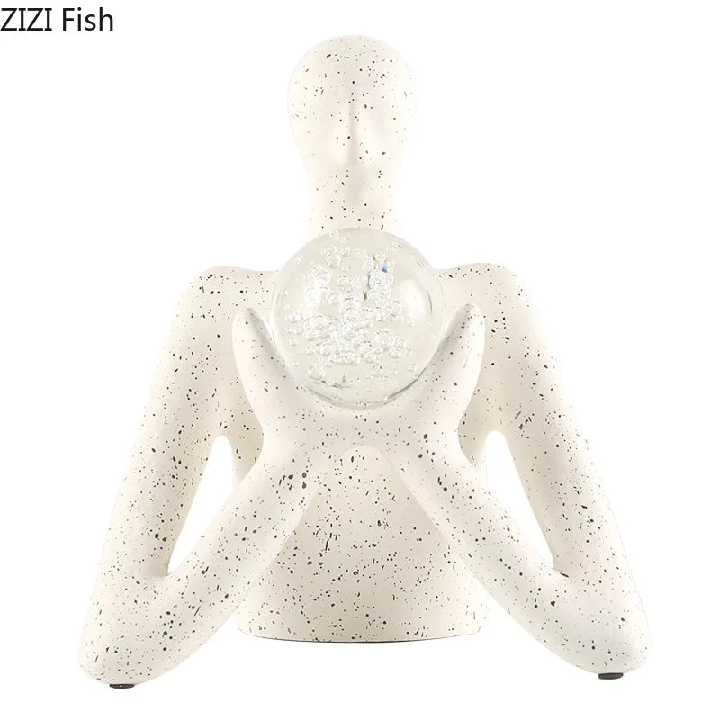 Afralia™ Abstract Figures Sculpture Decor: Resin Desk Statue Ornament for Room Aesthetics