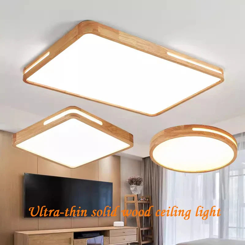 Afralia™ Nordic Woodgrain Acrylic LED Ceiling Light for Home Decor and Lighting Fixtures.