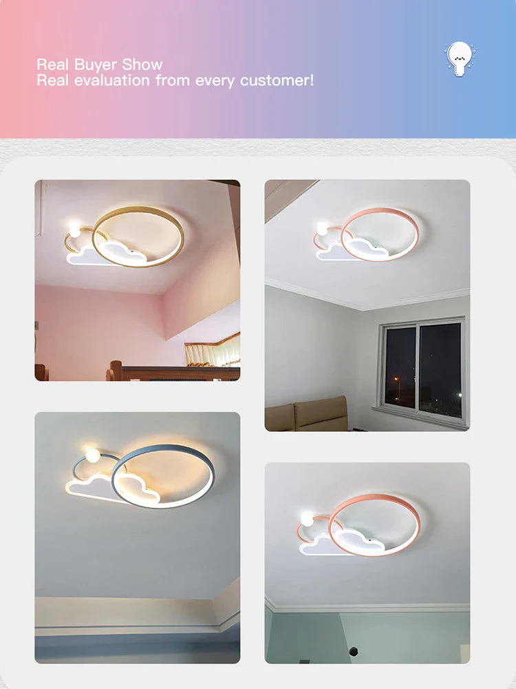 Afralia™ Kids LED Ceiling Light: Modern Nursery Chandelier for Bedroom, Smart Cartoon Lamp