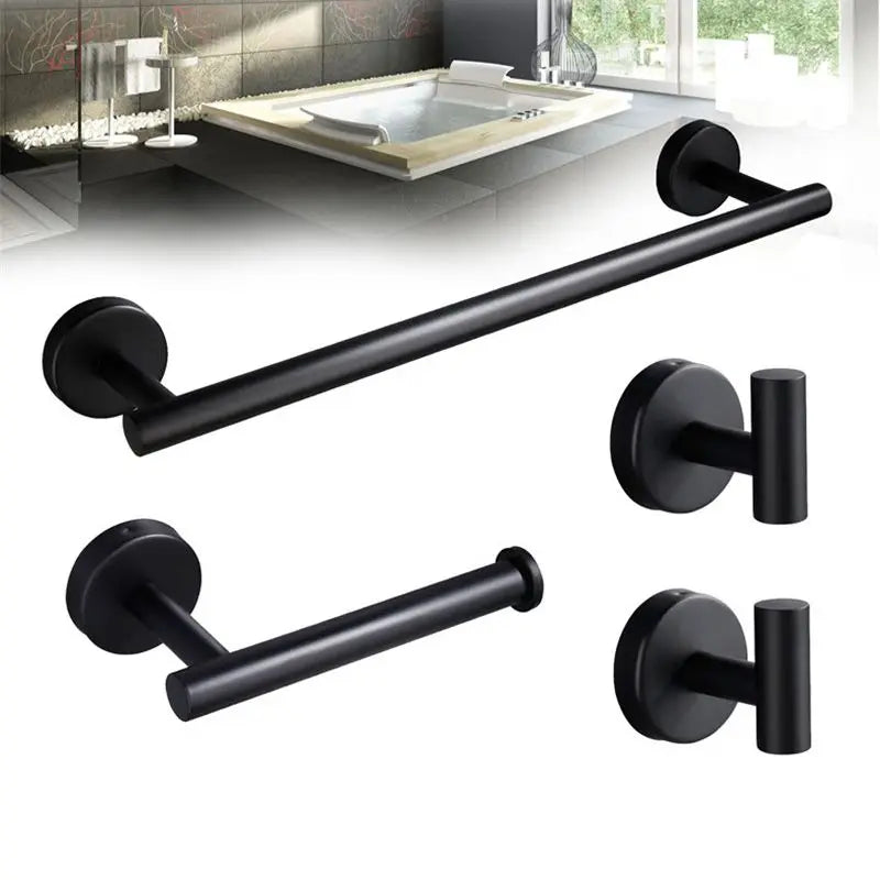 Afralia™ Brushed Gold Bathroom Hardware Set: Towel Holder, Paper Holder, Robe Hook