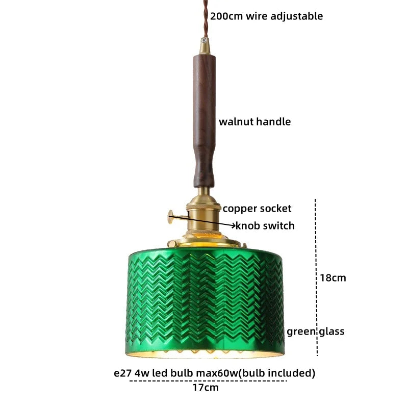 Afralia™ Copper Ceramic LED Pendant Light with Knob Switch - 4w Bulb & Lamparas Colgante