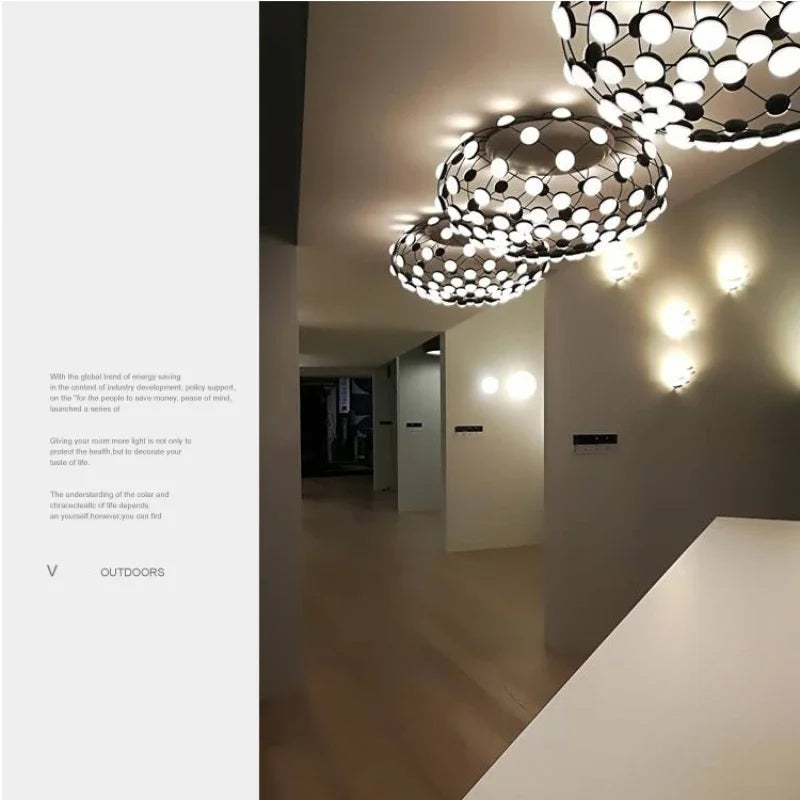 Afralia™ Mesh Ceiling Chandelier: Industrial Living Room Pendant Light for Home Decor