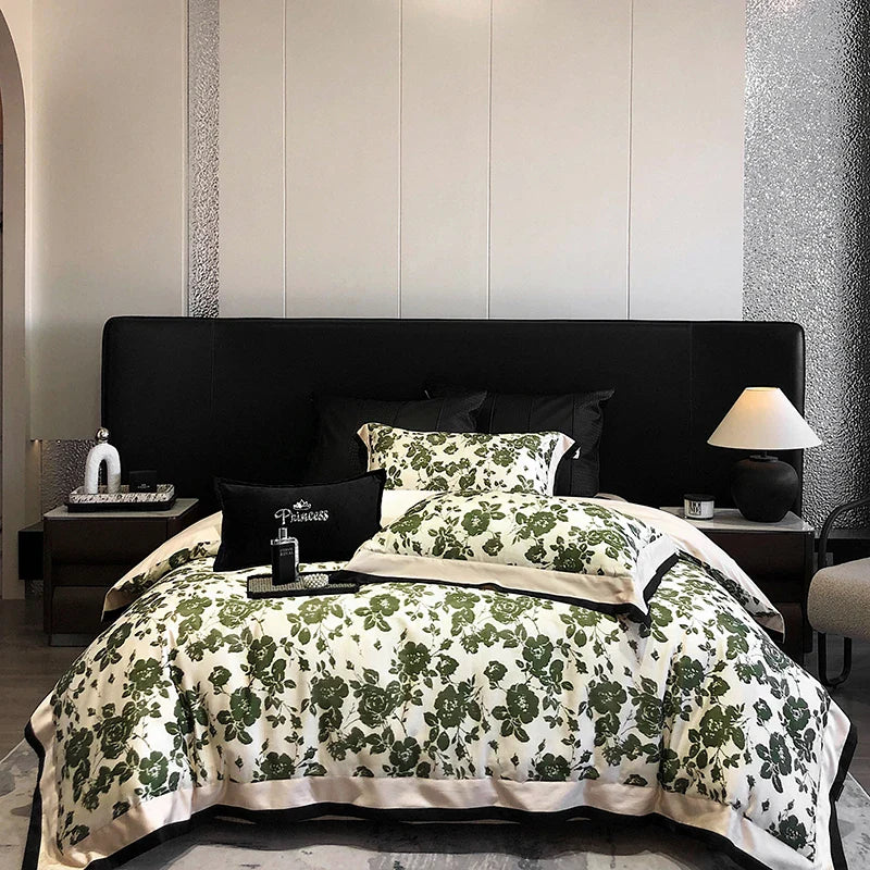 Afralia™ Luxury Vintage Egyptian Cotton Bedding Set with Digital Printing