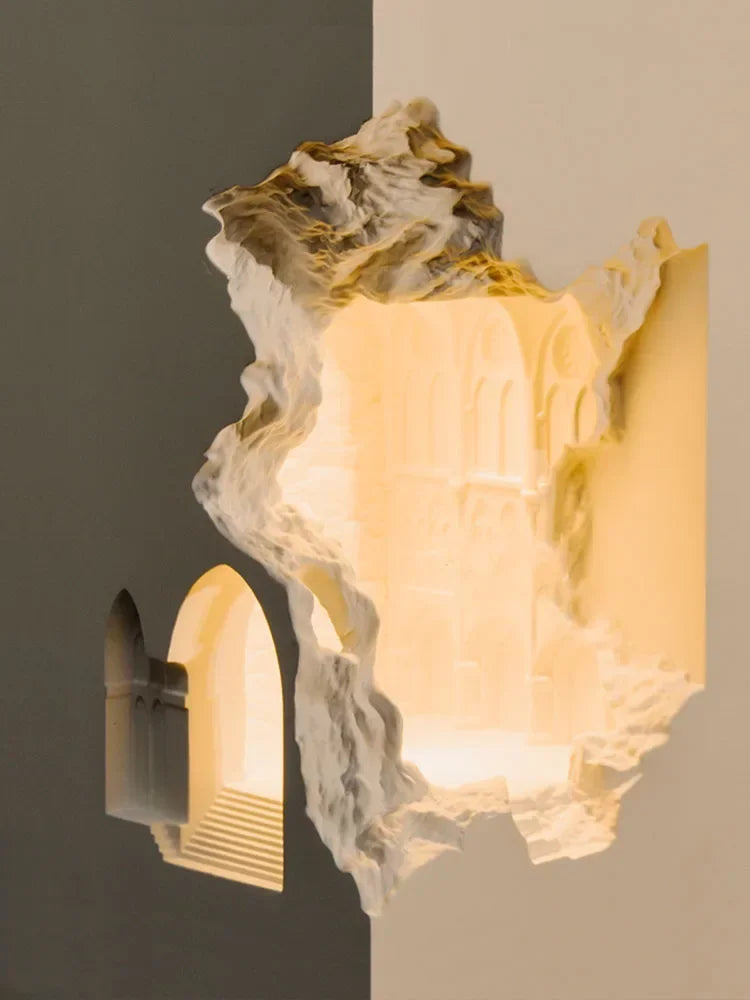 Afralia™ Embedded Night Light Gypsum Corner Wall Sconces for Corridor Stair Background