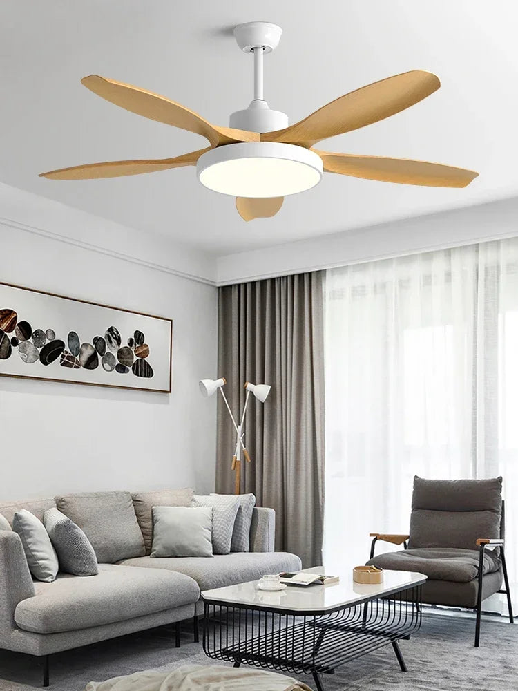 Afralia™ Modern Simple 60" LED Ceiling Fan Chandelier with Remote Control