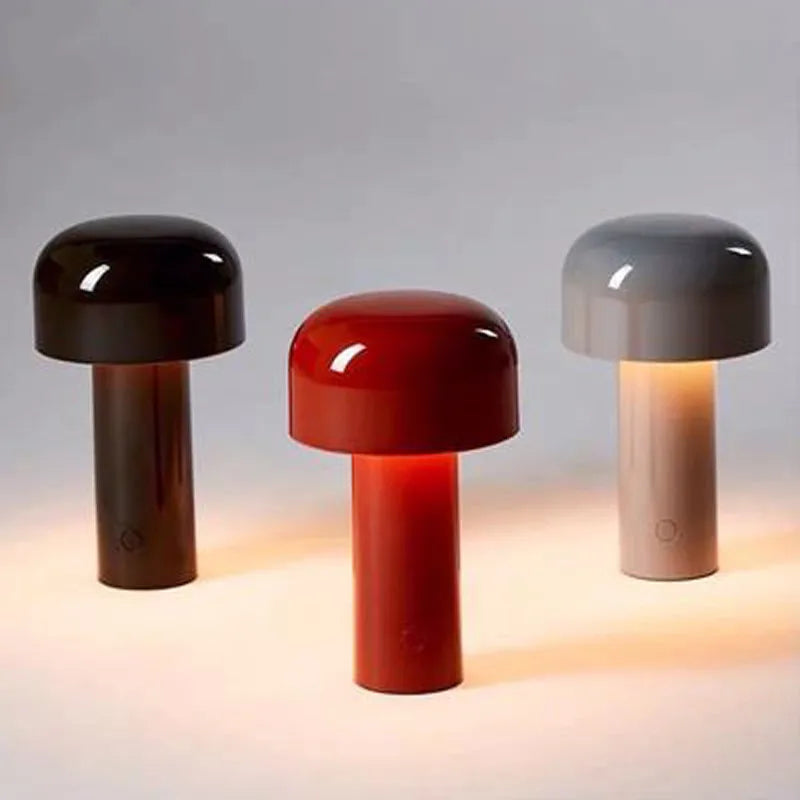 Afralia™ Rechargeable Mushroom Desk Lamp: Cordless Touch Night Light for Bedroom Decor