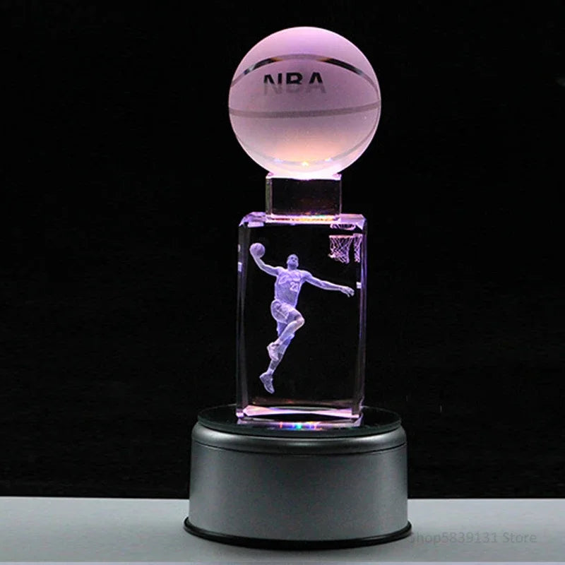 Afralia™ Crystal Lights Basketball Table Lamp for Bed Room Decor