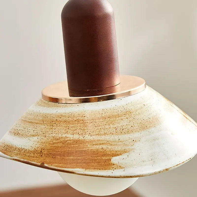 Afralia™ Ceramic Pendant Lamp Wabi-Sabi LED Hanging Light Vintage Bedroom Living Room