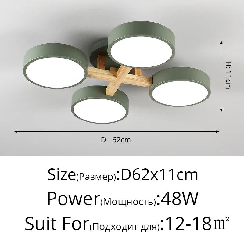 Afralia™ Nordic Wood Art LED Chandelier for Modern Living Room Decor