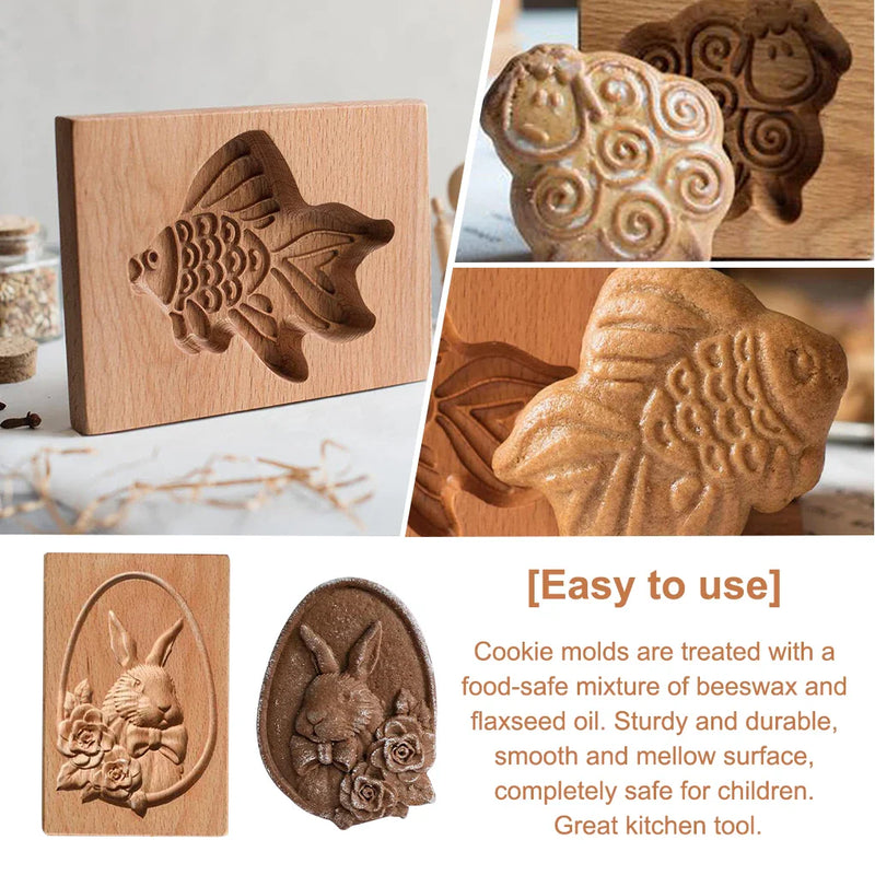 Afralia™ Gingerbread Cake Wooden Mold: DIY Baking Accessory for Home Bakery