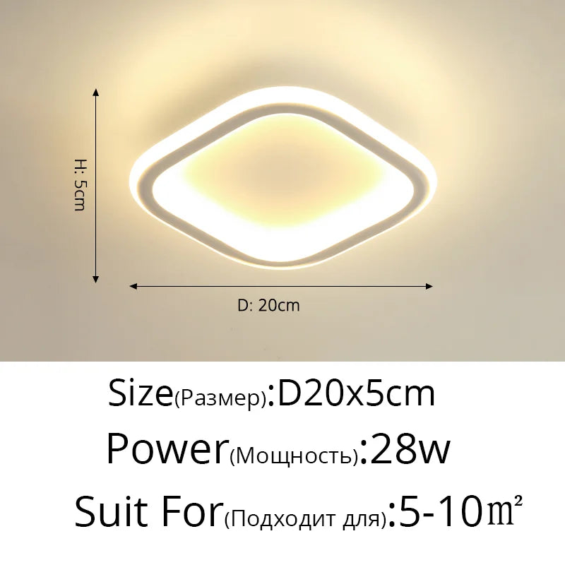 Afralia™ Square LED Ceiling Light 25cm Diameter for Home Kitchen Indoor Lighting