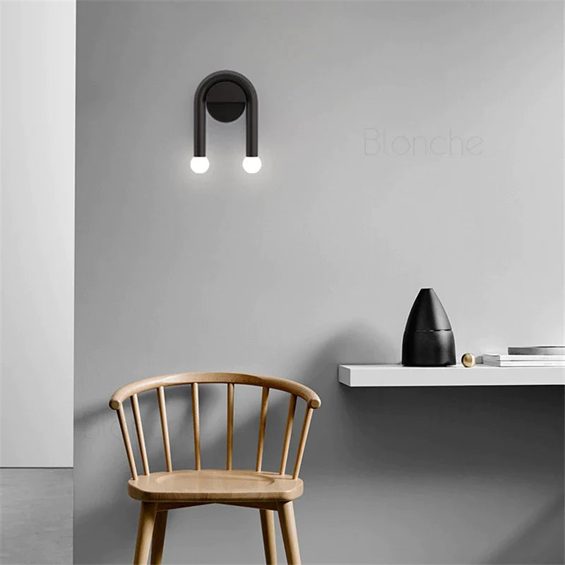 Afralia™ Nordic U Shape Wall Lights | LED Sconces for Bedroom Living Room Corridor