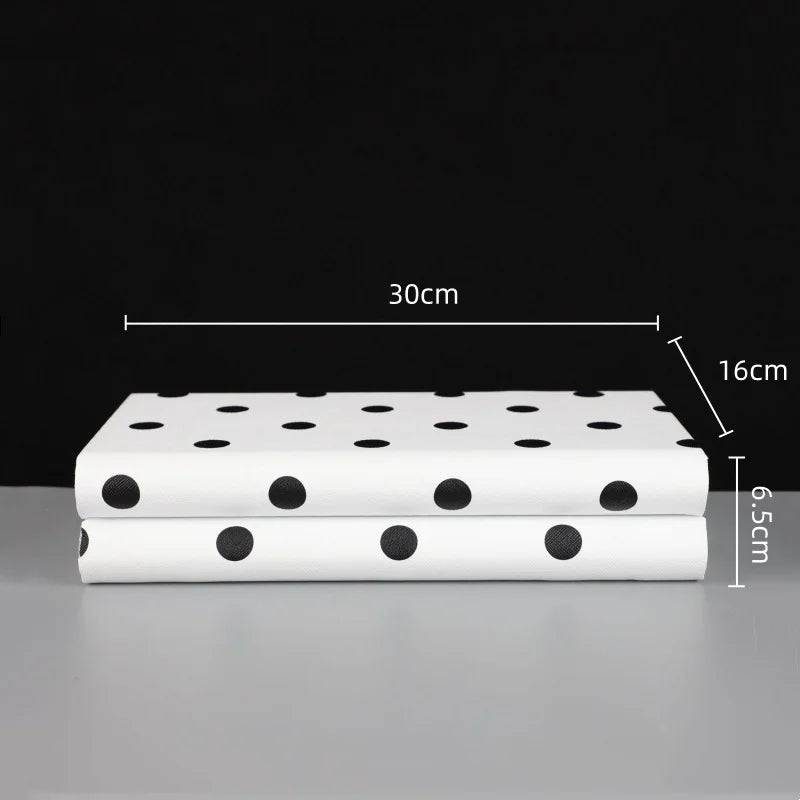 Afralia™ Polka Dot Jewelry Storage Box: Black & White Desktop Organizer & Home Accessory Display