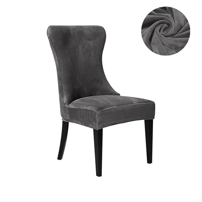Afralia™ Velvet Fleece High Back Chair Covers: Elegant, Armless Seat Slipcovers
