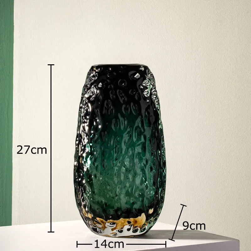Afralia™ Deep Green Glass Vase: Elegant Hydroponics Floral Table Decoration