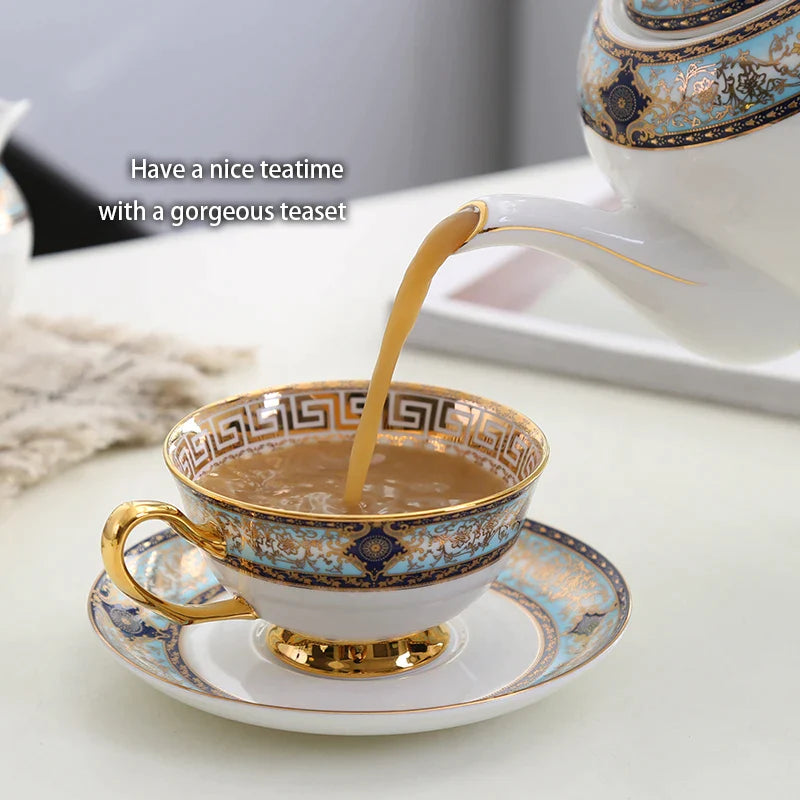 Afralia™ Bone China Tea Set: Elegant European Ceramic Coffee Porcelain Teaware