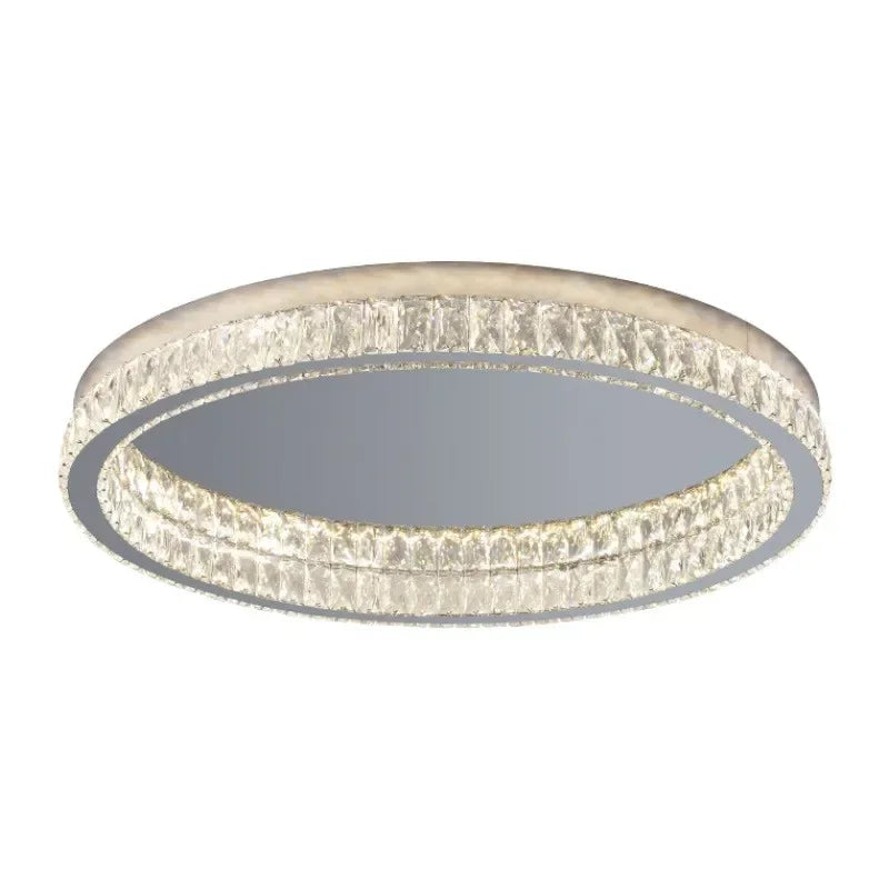 Afralia™ Crystal LED Ceiling Light Chrome Steel Chandelier - Dimmable Round Lamp