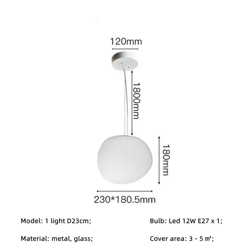 Afralia™ Nordic Villa White Glass Pendant Lights Led Chandelier - Modern Simple Suspend Lamp