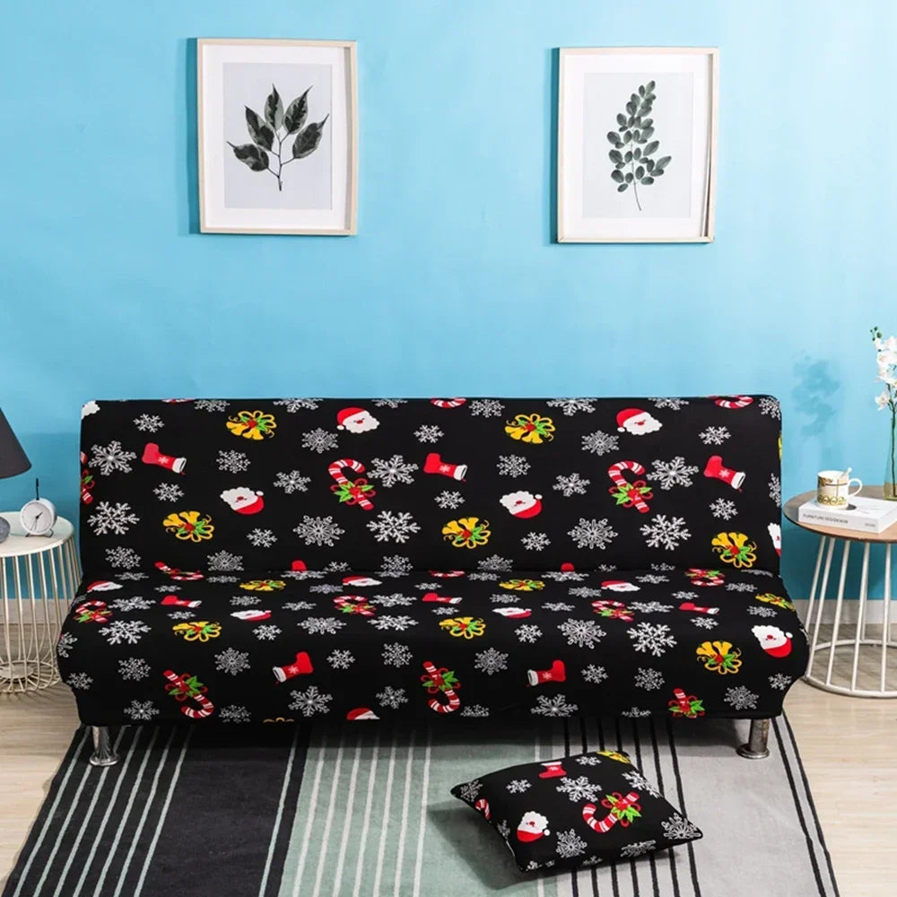 Afralia™ Bohemian Mandala Futon Sofa Cover - No Armrest Couch Slipcover