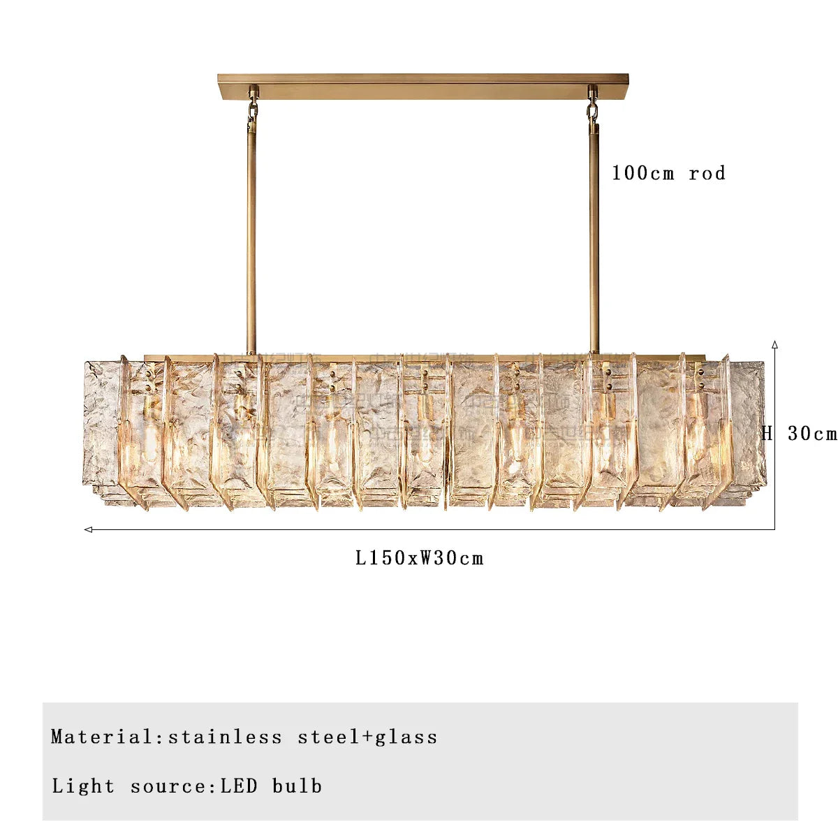 Afralia™ Classic Gold Glass Chandelier Fixture for Living Room & Dining Table