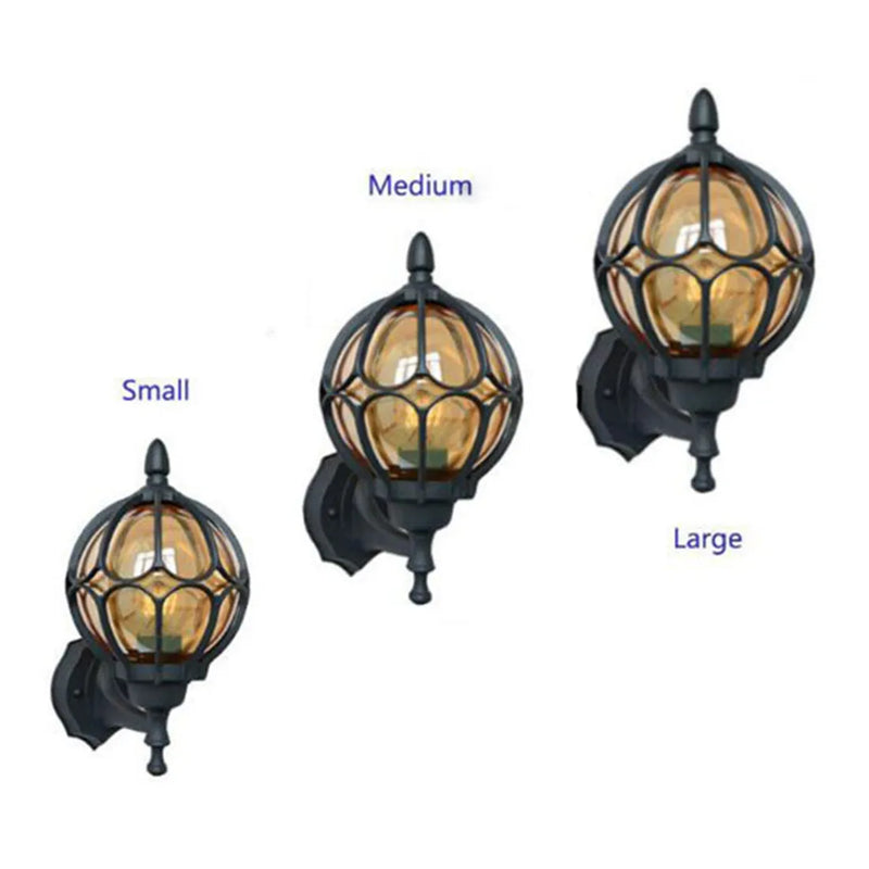 Afralia™ Farmhouse Barn Light Outdoor Wall Lamp with Globe Glass Shade