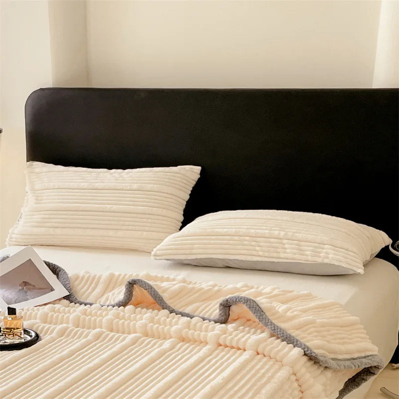 Afralia™ Luxe Plush Rabbit Velvet Pillowcase Single Soft Machine Washable Colorfast