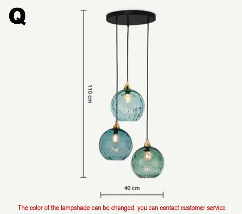 Afralia™ Water Grain Glass Ball Pendant Light: Modern Nordic Fixture for Restaurant, Kitchen, Bedroom